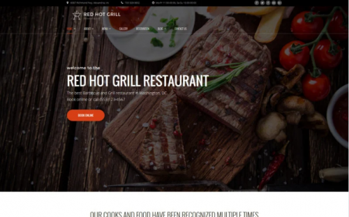 Red Hot Grill Restaurant WordPress Theme