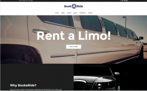 BookaRide – Limousine Car Rental Services WordPress Theme