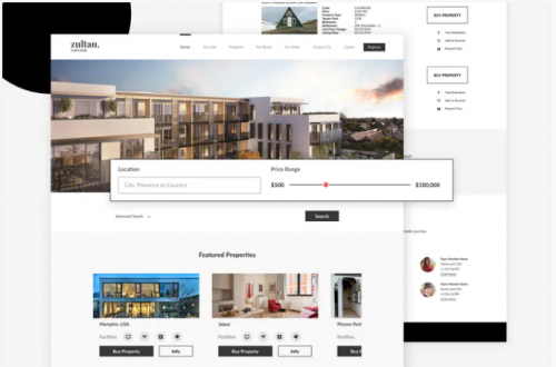 ZULTAN – Real Estate Website XD Template