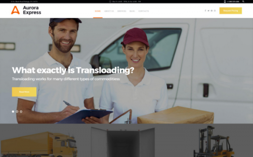 AuroraExpress – Transportation Company Responsive WordPress Theme