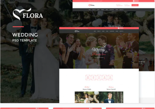 Flora : Wedding PSD Template