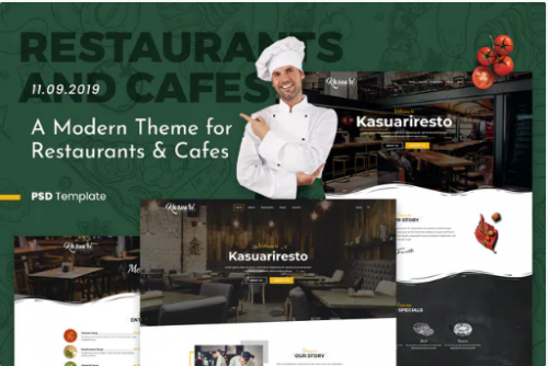Kasuari | Restaurants and Cafes PSD Template t t