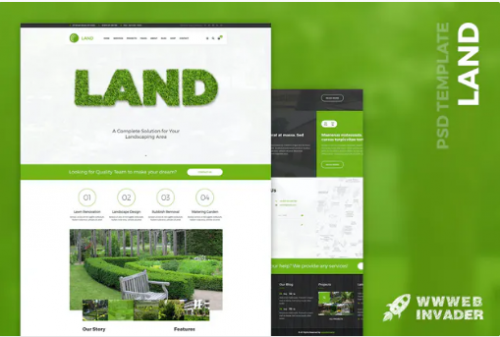 Land – Lawn & Landscaping PSD Template