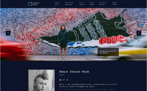 Steven Mosk – Modern artist personal portfolio WordPress Theme