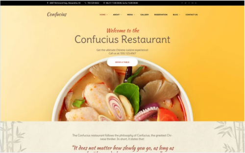 Confucius – Chinese Restaurant Responsive WordPress Theme