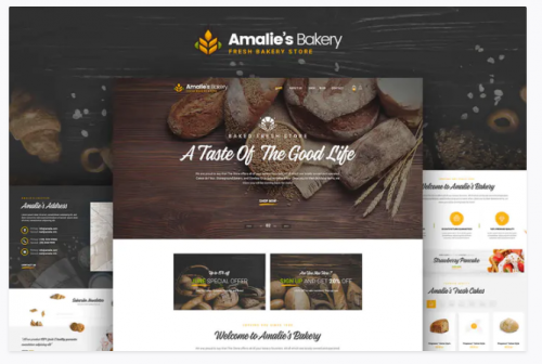 Amalie’s Bakery – Onepage PSD Template amalies bakery onepage psd template