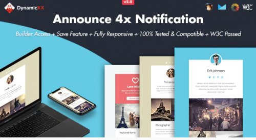 Announce – 4x Responsive Email + Online Builder announce x responsive email online builder