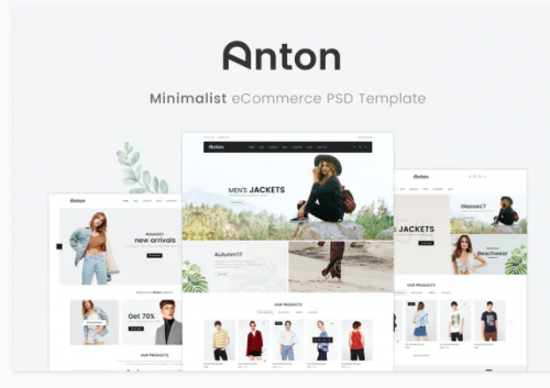 Anton Minimalist – Ecommerce PSD Template anton minimalist ecommerce psd template