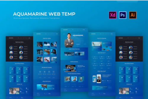 Aquamarine | PSD Web Template aquamarine psd web template