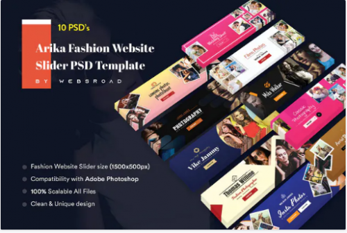 Arika Fashion Website Slider PSD Template arika fashion website slider psd template