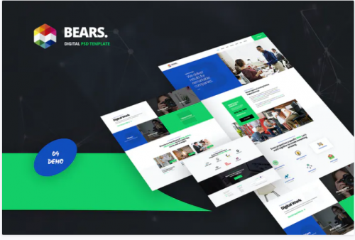 Bear’s – Digital PSD Template bears digital psd template