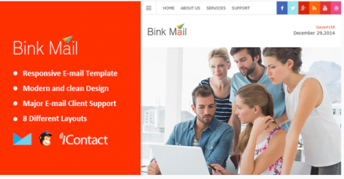 Bink Mail- Responsive E-mail Template + Themebuilder Access bink mail responsive e mail template themebuilder access