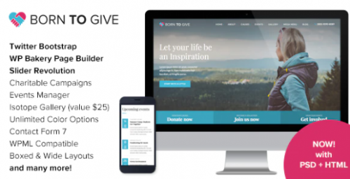 Born To Give – Charity / Crowdfunding WP Theme 2.9.3 born to give – charity crowdfunding wp theme