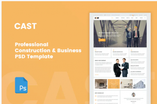 CAST – A Construction & Business PSD Template cast a construction business psd template