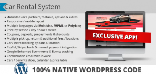 Car Rental System (Native WordPress Plugin) 5.0.6 car rental system native wordpress plugin