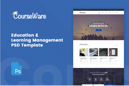 CourseWare – Learning Management PSD Template courseware learning management psd template