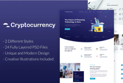 CryptoCurrency – PSD Template cryptocurrency psd template