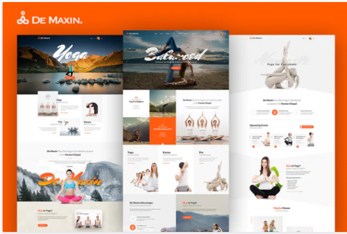 De Maxin – Yoga PSD Template de maxin yoga psd template