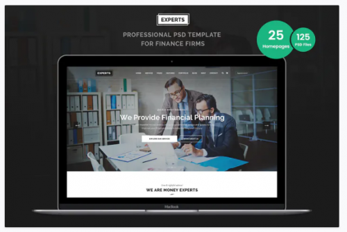 Experts Business and Finance PSD Template experts business and finance psd template