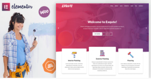 Exqute – Painting Company WordPress Theme 1.6 exqute painting company wordpress theme