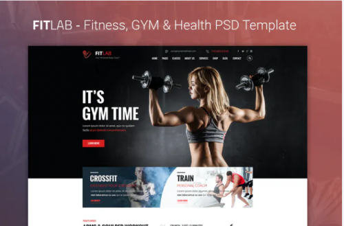 FITLAB – Fitness, GYM & Health PSD Template fitlab fitness gym health psd template