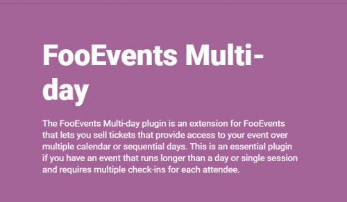 FooEvents Multi-Day 1.6.5 fooevents multi day