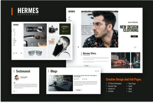 Hermes Accessories – Ecommerce PSD Template hermes accessories ecommerce psd template
