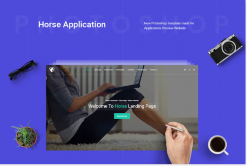 Horse App – PSD Template horse app psd template
