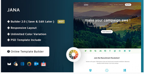 Jana – Modern Email Template + Online Builder jana modern email template online builder