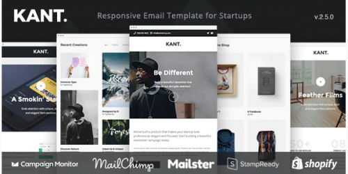 Kant – Responsive Email for Startups: 50+ Sections + MailChimp + Mailster + Shopify Notifications kant responsive email for startups sections mailchimp mailster shopify notifications