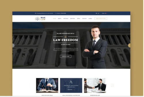 Lawyer & Attorney Website PSD Template lawyer attorney website psd template