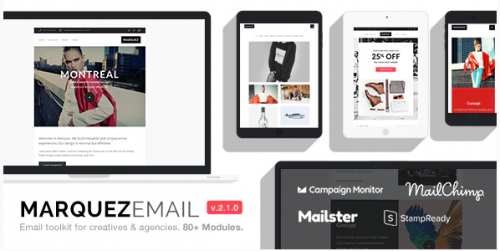 Marquez – Multipurpose Responsive Email: 80+ Sections + StampReady Builder + MailChimp + Mailster marquez multipurpose responsive email