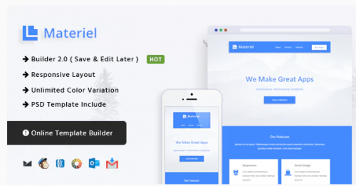Material – Responsive Email Template + Online Builder material responsive email template online builder