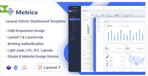 Metrica – Laravel Admin & Dashboard Template metrica laravel admin dashboard template