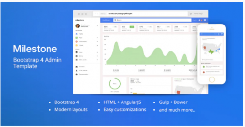 Milestone – Bootstrap 4 Dashboard Template milestone bootstrap dashboard template