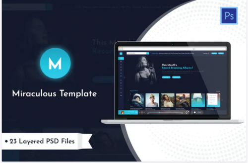 Miraculous – Music Station PSD Template miraculous music station psd template