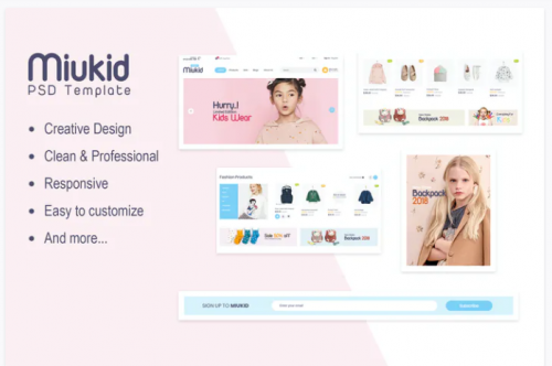 Miukid – Ecommerce PSD Template miukid ecommerce psd template