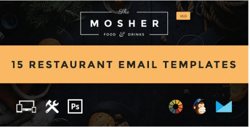 Mosher – Food & Drink Email Template + Builder Access mosher food drink email template builder access