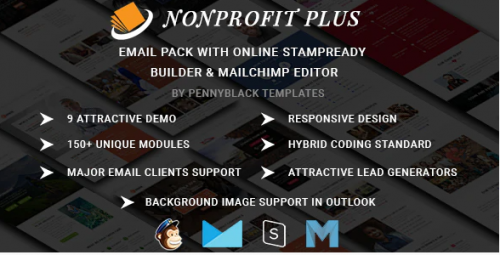 Nonprofit Plus – Email Pack With Online StampReady & Mailchimp Editors nonprofit plus email pack with online stampready mailchimp editors