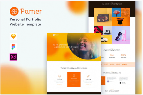 Pamer – Personal Portfolio Website PSD Template pamer personal portfolio website template