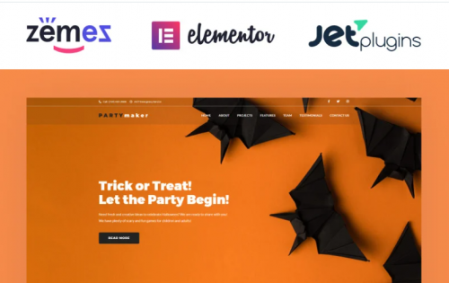 PartyMaker – Halloween Party WordPress Theme partymaker halloween party wordpress theme