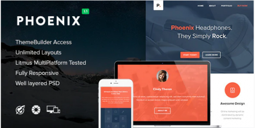 Phoenix – Responsive Email + Themebuilder Access phoenix responsive email themebuilder access