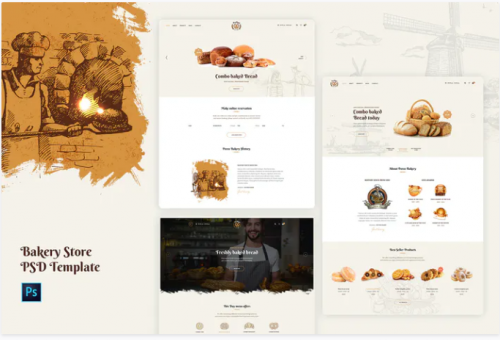 Porus – Bakery Store PSD Template porus bakery store psd template