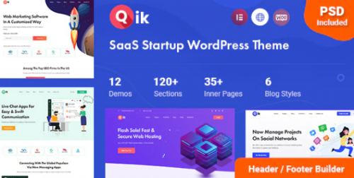 QIK – SaaS Startup WordPress Theme 1.0.3 qik saas startup wordpress theme