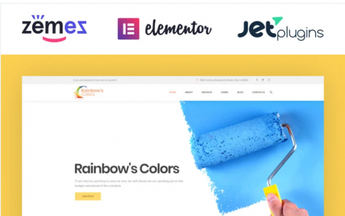 Rainbow’s Colors – Painting Company Responsive WordPress Theme rainbows colors painting company responsive wordpress theme
