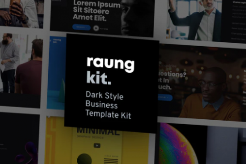 Raung – Dark Style Business Template Kit raung dark style business template kit