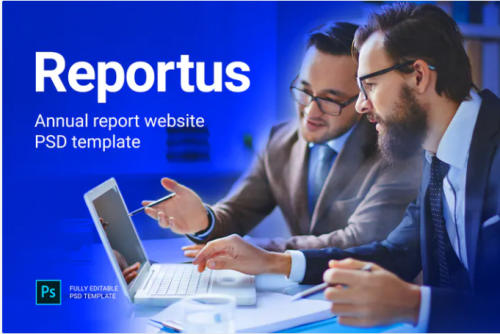 Reportus – Annual Report Website PSD Template reportus annual report website psd template