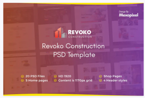 Revoko – Construction PSD Template revoko construction psd template