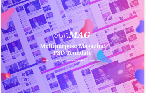 SUNMAG – Multipurpose Magazine PSD Template sunmag multipurpose magazine psd template