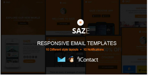 Saze – Responsive Email Kit + Themebuilder Access saze responsive email kit themebuilder access